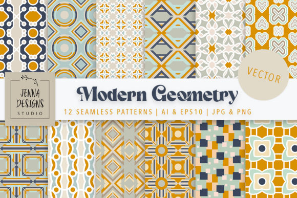 Download Modern Geometry | 12 Vector Patterns - Vector patterns Collection