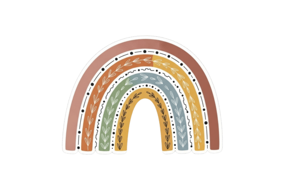Download Boho Style Rainbow Arc, Earthy Tones - Premium Bundle