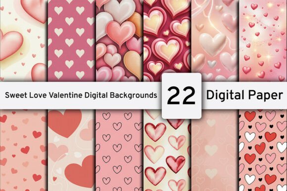 Download Sweet Love Valentine Digital Backgrounds - Digital background Collection