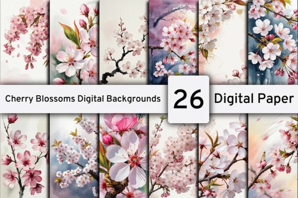 Download Cherry Blossoms Digital Backgrounds - Digital background Collection