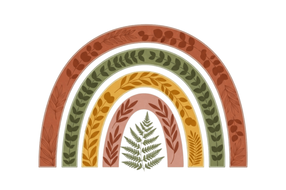 Download Botanical Rainbow Earthy Tones Design - Premium Resources