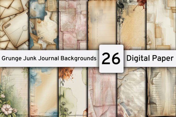 Download Grunge Junk Journal, Digital Backgrounds - Digital background Collection