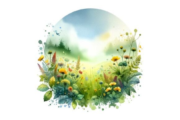 Download Earthy Tones Watercolor Grass Brushes - Earthy tones Collection