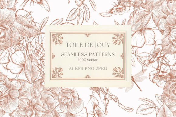 Download TOILE DE JOUY Vector Patterns Set - Vector patterns Collection