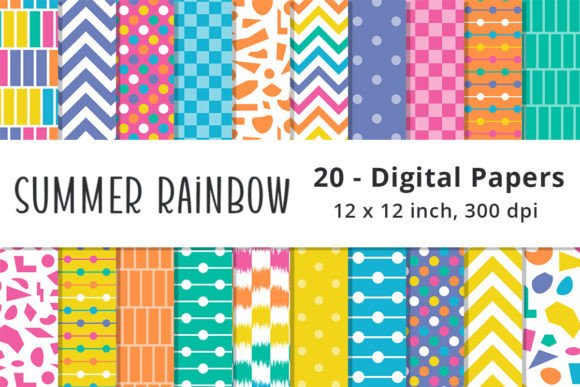 Download Summer Rainbow Digital Background Paper - Digital background Collection