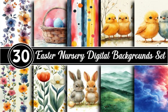 Download Easter Nursery Digital Backgrounds - Digital background Collection