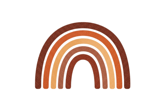 Download Earthy Tones Boho Rainbow Illustration - Earthy tones Collection