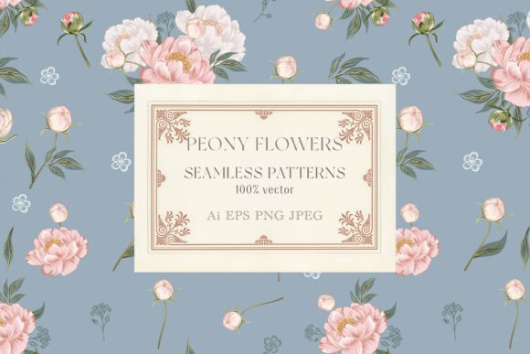 Download Pink Peony Vector Patterns - Vector patterns Collection